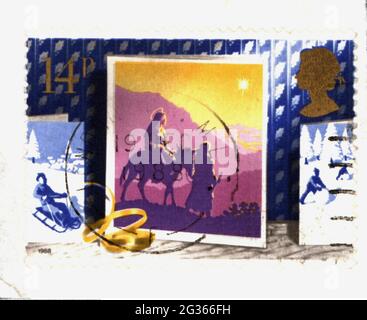 Posta, francobolli, Gran Bretagna, numero speciale di 14 pence, volo in Egitto, DIRITTI-AGGIUNTIVI-AUTORIZZAZIONE-INFO-NON-DISPONIBILE Foto Stock