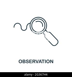 Icona della linea di osservazione. Design creativo di contorni dalla collezione di icone di intelligenza artificiale. Icona di osservazione sottile per infografiche e banner Illustrazione Vettoriale