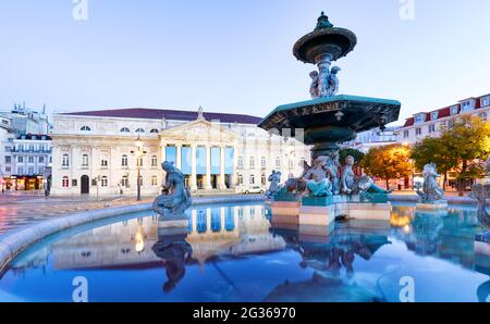 Lisbona, Portogallo a piazza Rossio Foto Stock