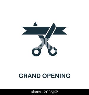 Icona di apertura. Semplice elemento creativo. Icona di apertura grande monocromatica riempita per modelli, infografiche e banner Illustrazione Vettoriale