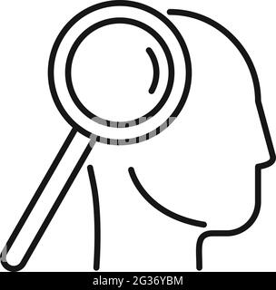 Trovare l'icona della soluzione, stile del contorno Illustrazione Vettoriale