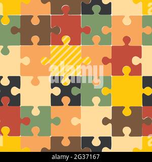 Modello di ripetizione del puzzle. Modello vettoriale senza giunture per design, stampa, tessuto. Sfondo geometrico astratto. Illustrazione Vettoriale