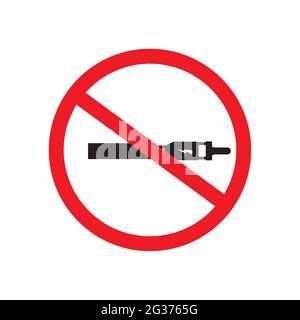 Non fumare, non vaping segno. Adesivo vettoriale Illustrazione Vettoriale