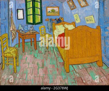 La camera da letto (1889) di Vincent Van Gogh. Foto Stock