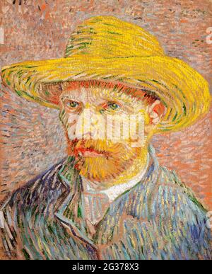 Autoritratto con un cappello di paglia (1887) di Vincent Van Gogh. Foto Stock