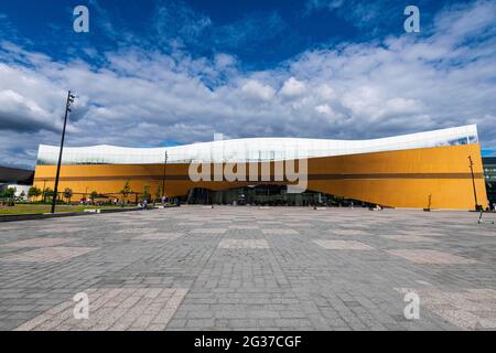 Biblioteca centrale Oodi, Helsinki, Finlandia Foto Stock