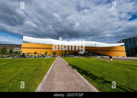 Biblioteca centrale Oodi, Helsinki, Finlandia Foto Stock