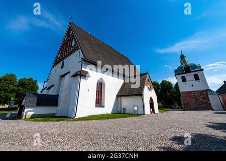 La cattedrale di Porvoo nella città di legno di Poorvo, Finlandia Foto Stock