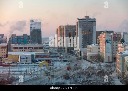 Vista su Yakutsk, Sakha Republic, Russia Foto Stock