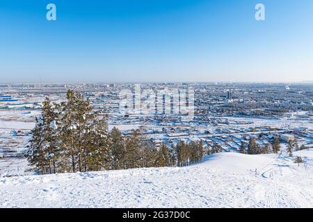Vista su Yakutsk, Sakha Republic, Russia Foto Stock