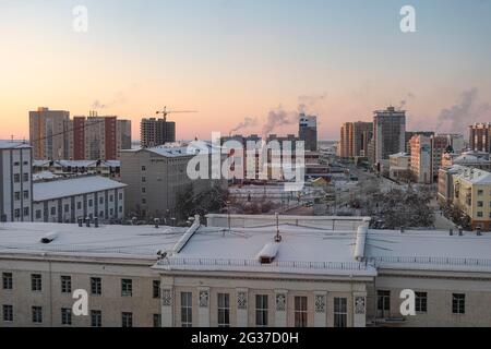 Vista su Yakutsk, Sakha Republic, Russia Foto Stock