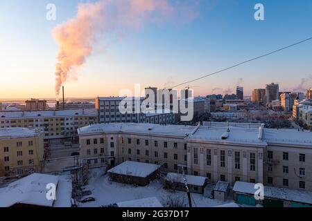 Vista su Yakutsk, Sakha Republic, Russia Foto Stock