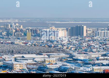 Vista su Yakutsk, Sakha Republic, Russia Foto Stock
