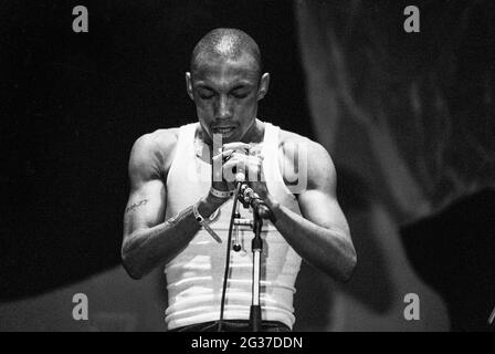 Tricky al festival di Glastonbury 1998, Somerset, Inghilterra, Regno Unito. Foto Stock