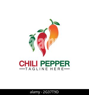 Modello grafico con icone vettoriali con logo di peperoncino Illustrazione Vettoriale