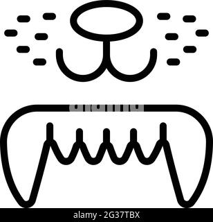 Icona di cura dei denti Cat. Contorno icona vettoriale Cat Tooth Care per il web design isolato su sfondo bianco Illustrazione Vettoriale