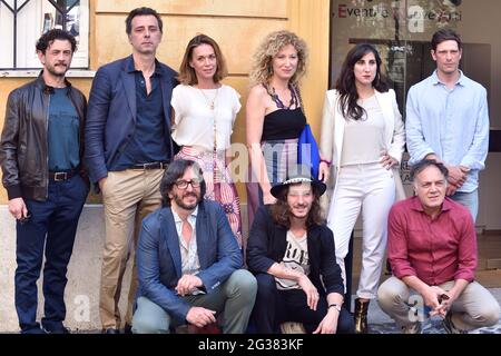 Roma, Italia. 14 Giugno 2021. Il cast italiano del film durante la fotocellula del film il giorno e la notte di Daniele Vicari. Roma (Italia), 14 giugno 2021 Credit: dpa/Alamy Live News Foto Stock