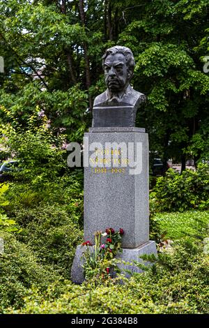 Busto del cantante lirico bulgaro Boris Christoff a Sofia, Bulgaria Foto Stock