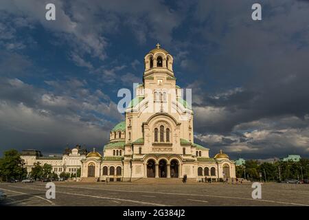 Cattedrale Saint Aleksandar Nevski a Sofia, Bulgaria Foto Stock