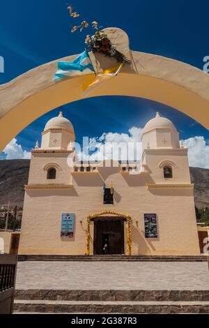 Chiesa nel villaggio di Tilcara, Argentina Foto Stock