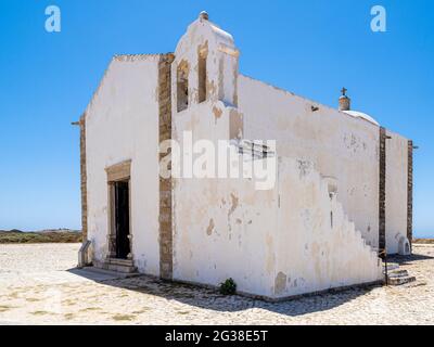 Il forte di Enrico il Navigatore a Sagres nella regione dell'Algarve del Portogallo vicino a Vila de Bispo Foto Stock