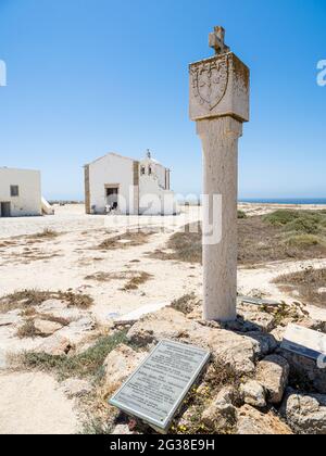 Il forte di Enrico il Navigatore a Sagres nella regione dell'Algarve del Portogallo vicino a Vila de Bispo Foto Stock