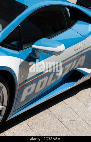 Lamborghini Huracan utilizzato dalla polizia Italiana Foto Stock