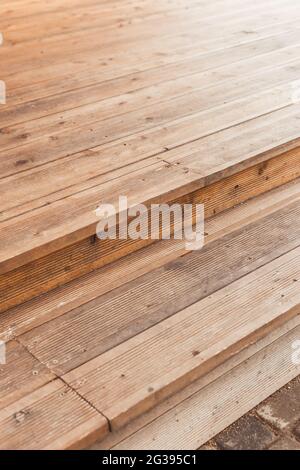 Terrazza in legno, vista ravvicinata Foto Stock