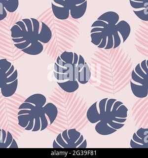 Foglie tropicali modello senza giunture Illustrazione Vettoriale