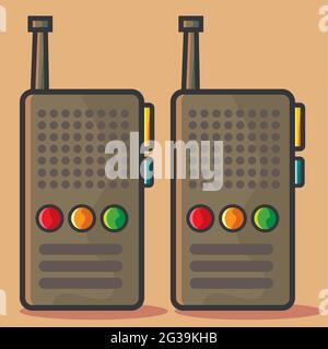 illustrazione vettoriale walkie talkie in stile piatto Illustrazione Vettoriale
