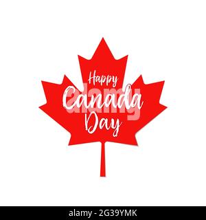 Happy Canada Day saluti creativi. Modello grafico astratto isolato. La Giornata Nazionale del Québec congrata concetto. Illustrazione Vettoriale