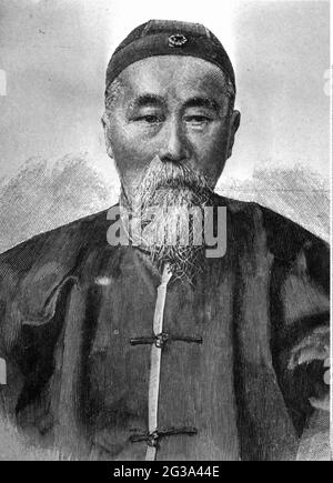 Li Hongzhang, 15.2.1823 - 7.11 1901, generale e politico cinese, viceré di Zhili 1871 - 1895, IL DIRITTO D'AUTORE DELL'ARTISTA NON DEVE ESSERE ELIMINATO Foto Stock