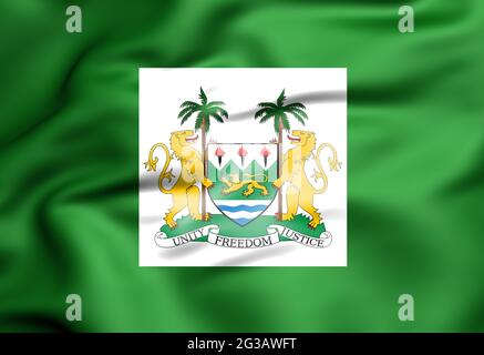 3D Standard Presidente della Sierra Leone. 3D'illustrazione. Foto Stock