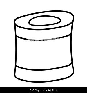 Sushi e panini su sfondo bianco. Icona vettoriale in stile doodle. Cucina nazionale giapponese. Illustrazione Vettoriale