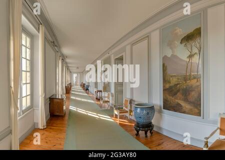 FRANCIA - VALLE DELLA LOIRA - INDRE (36) - CASTELLO DI VALENCAY : GRANDE GALLERIA: COSTRUITO NEL XVIII SECOLO, SERVE TUTTI GLI APPARTAMENTI E SI DECORA Foto Stock