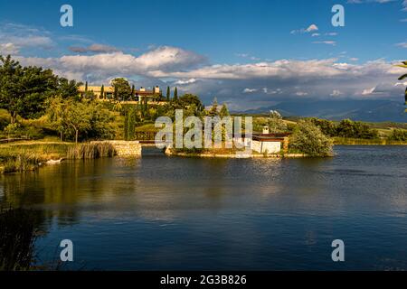 Proprietà della famiglia Zornitza. Lozenitsa, Sandanski, Bulgaria Foto Stock