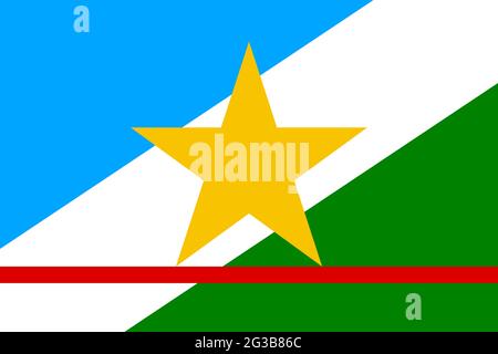 Bandiera ufficiale grande piatta di Roraima orizzontale Foto Stock