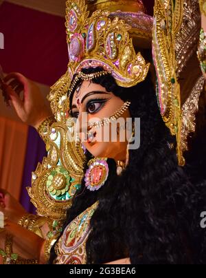 Bengalese Durga Pooja al festival Navratri Foto Stock