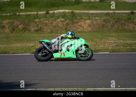 10-05-2021 Lituania, pilota della Kaunas MotoGP, moto d'angolo. Foto Stock