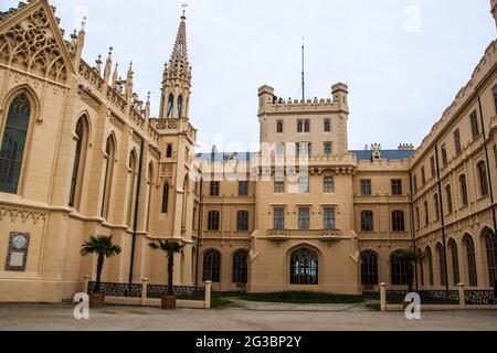 Chateau Lednice nella Moravia meridionale, Repubblica Ceca Foto Stock