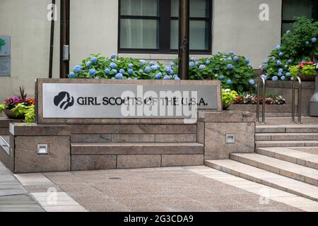 Girl Scouts della sede centrale degli Stati Uniti firma a New York City, Stati Uniti Foto Stock