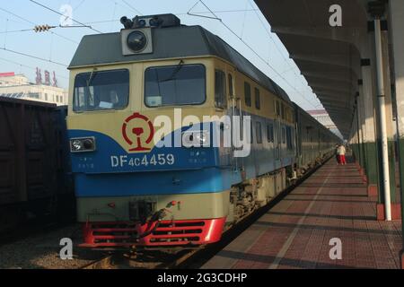 Treno espresso trans-mongolo Foto Stock