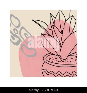poster dei modelli di botanica con macchie colorate Illustrazione Vettoriale