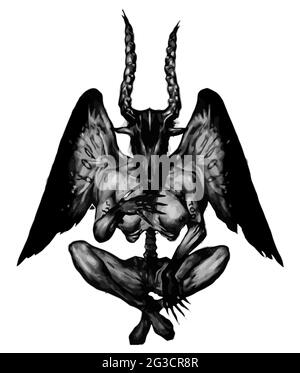 Baphomet pentagramma satana occulta diavolo paganesimo illustrazione Foto Stock