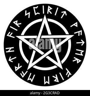 pentagramma satana occulta diavolo paganesimo illustrazione Foto Stock