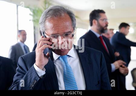 Paulo Guedes economista, Ministro dell’Economia del presidente brasiliano Jair Bolsonaro alle politiche finanziarie del governo. Fondatore della banca di investimento Foto Stock