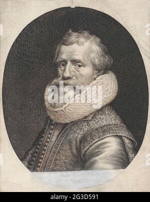 Ritratto del Moreelse di Paolo. Ritratto del pittore Paulus Moreelse con barba e ampio colletto. Foto Stock