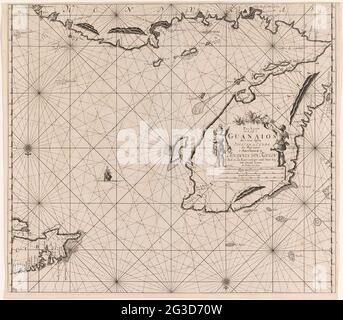 Foto della carta di strada Yucatan e Cuba; PAS Card dal Golff il Guanaios. Foto di via Yucatan tra la penisola dello Yucatan (Messico) e una parte della costa del Belize, e Cuba, con due rose a bussola, il nord si trova al piano inferiore. Raddrizza il titolo, l'indirizzo e la divisione dell'editore, indicati in tedesco, spagnolo e inglese o in francese miglia (scala: c. 1: 2,000,000). I dati sono affiancati da due angeli giovani. Foto Stock