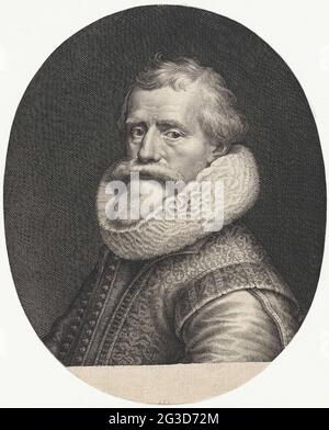 Ritratto del Moreelse di Paolo. Ritratto del pittore Paulus Moreelse con barba e ampio colletto. Foto Stock