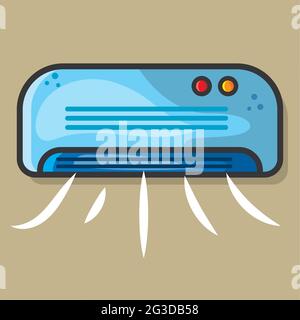 illustrazione vettoriale elettronica dell'impianto di climatizzazione in stile piatto Illustrazione Vettoriale